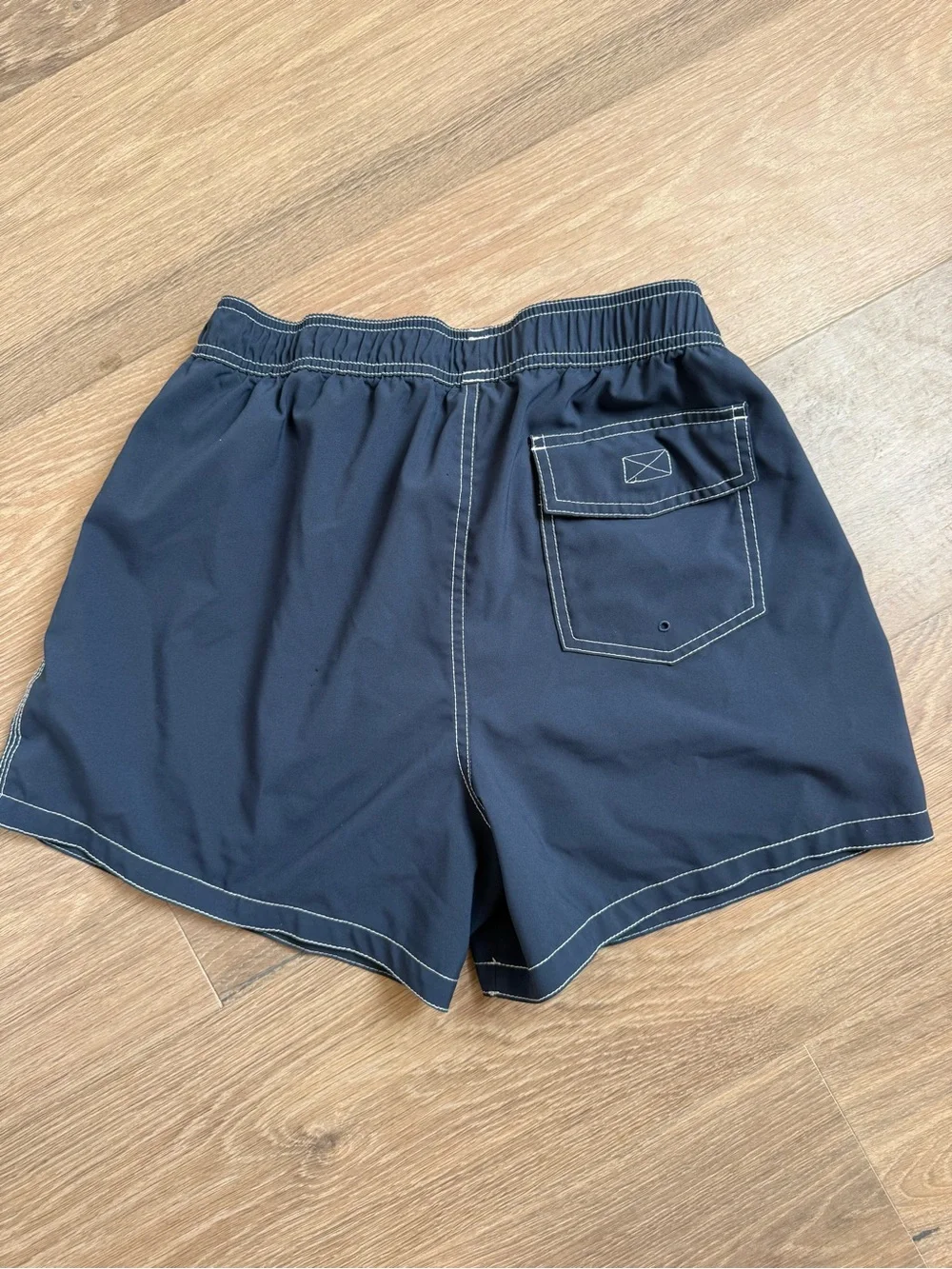 Abercrombie & Fitch Men’s Blue Swim Shorts with Cream Contrast Stitching size SM